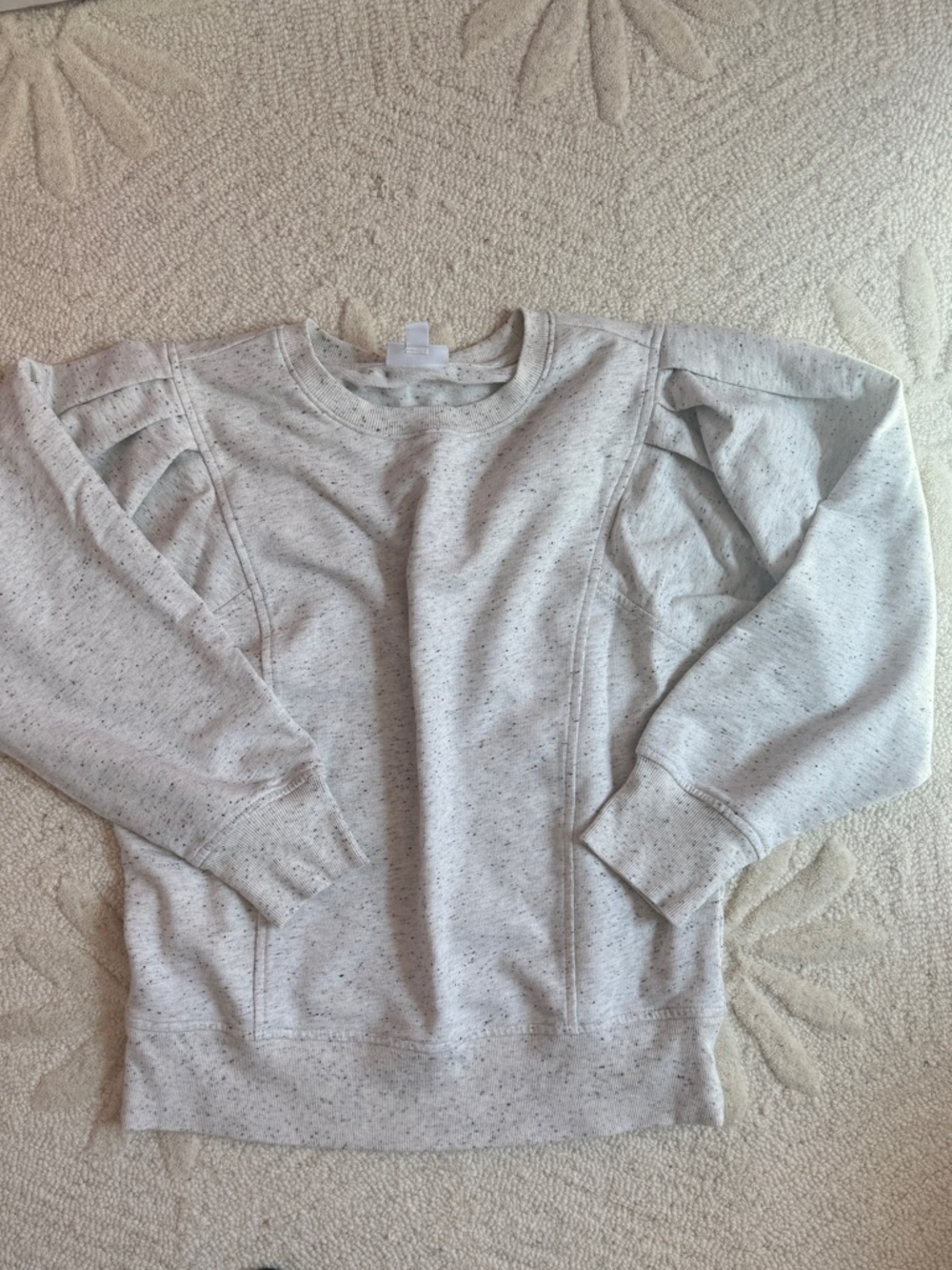 J. Jill Speckled Heather Crewneck Sweatshirt in Light Gray